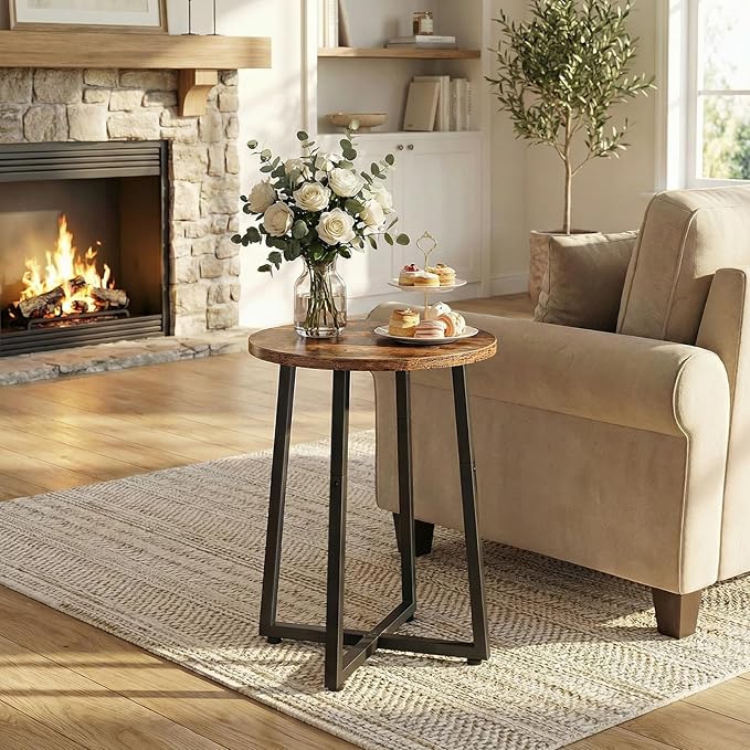 HOOBRO Side Table, Round End Accent Table - Image 4