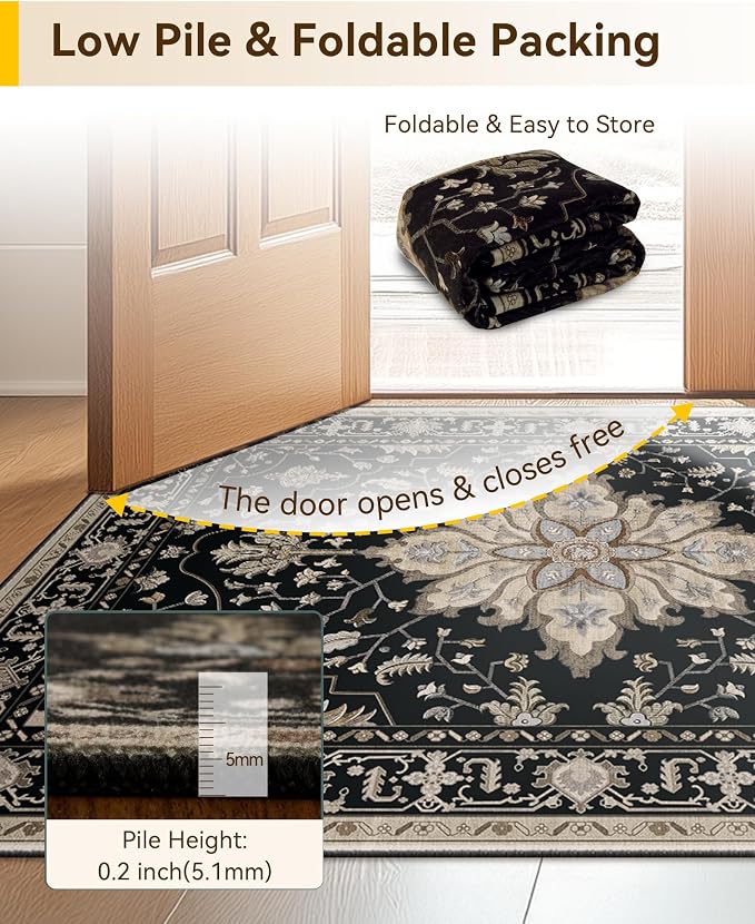 RELEANY Area Rugs 3'x10' Runner Rug Non Slip Washable - Image 7