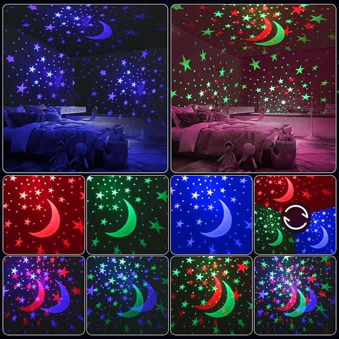 YACHANCE Night Light for Kids Room with Sound Machine Baby Night Light Star Projector White Noise Machine for Sleeping Soother Nursery Lamp 9 Natural Sounds 20 Lullabies with Remote Timer