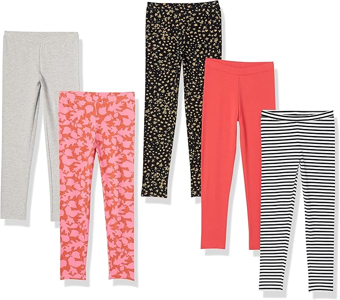 Amazon Essentials Girls and Toddlers' Leggings, Multipacks
