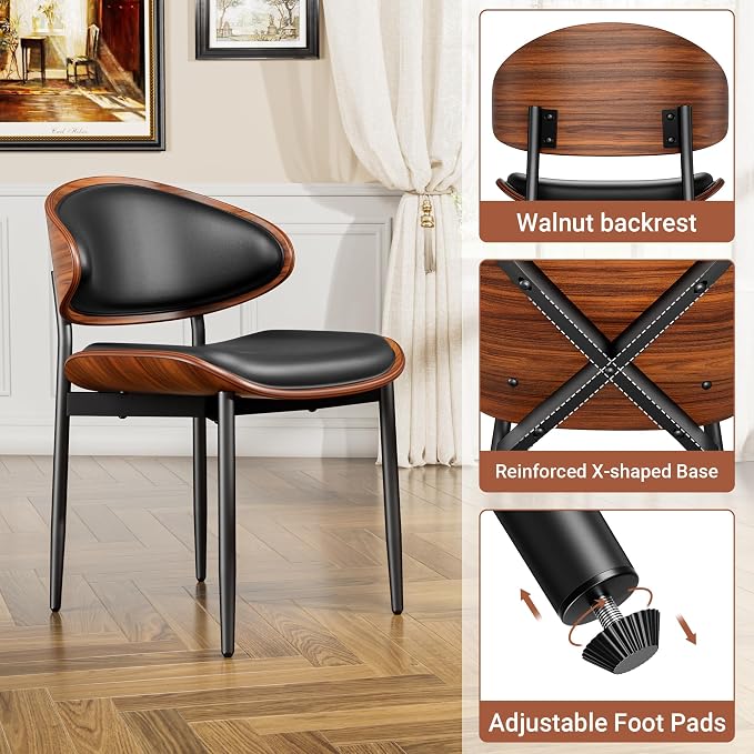 YaFiti Dining Chairs Set of 6, Dining Room and Kitchen Chairs, Mid Century - Image 5