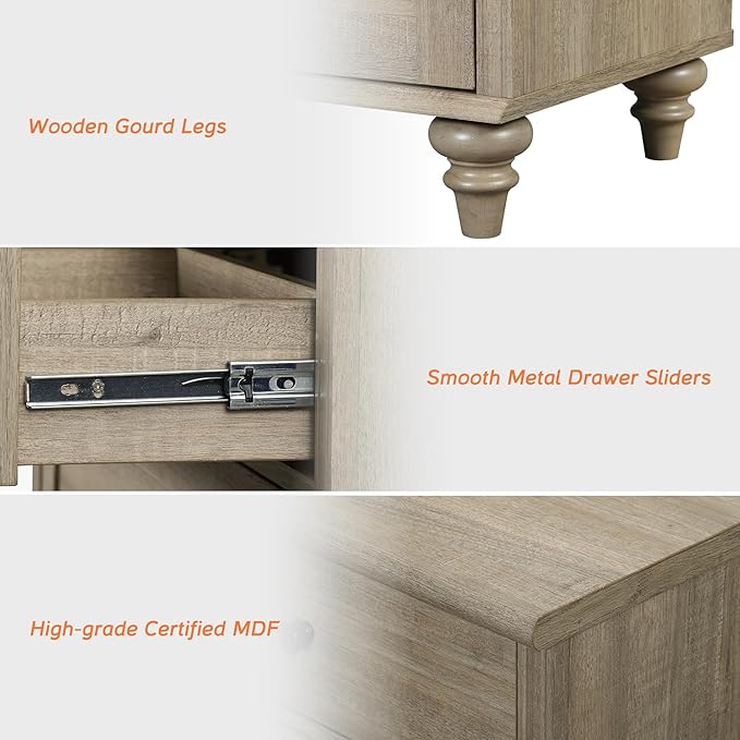 WAMPAT Farmhouse TV Stand for 100 Inch TV, 3-in-1 TV Console Table for - Image 5