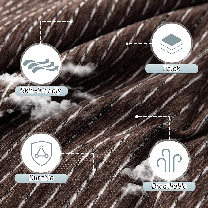 MYSKY HOME Boho Couch Cover Deep Chocolate Sofa Covers Washable, Farmhouse Sofa - Image 3