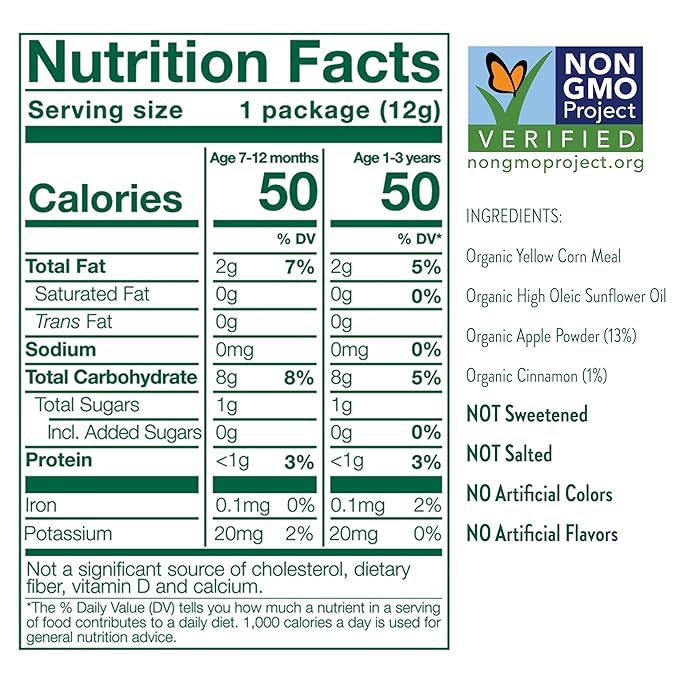 Little Bellies Organic Puffs Variety Pack, Blueberry & Apple and Cinnamon (Pack of 18)