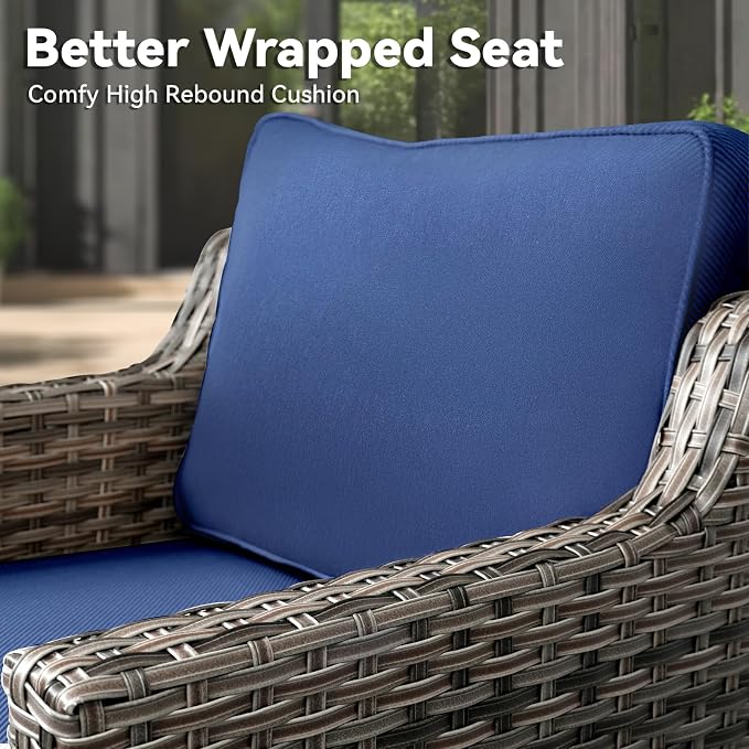 Patio Chairs Set of 2-All Weather Rattan Wicker Outdoor Chair - Image 4