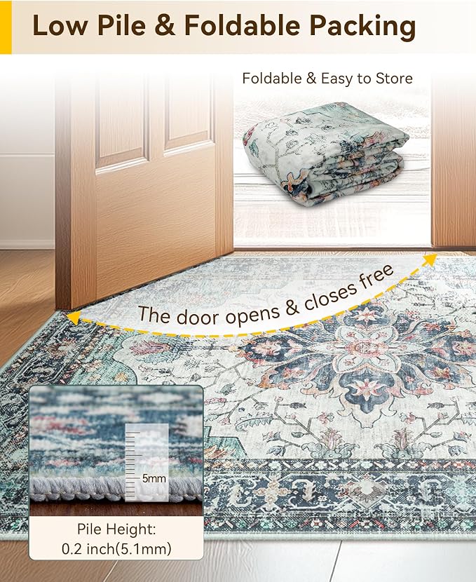 RELEANY Area Rugs 2'6"x8' Runner Rug Non Slip Washable - Image 7
