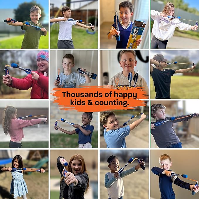 Toy Rocket Launcher for Kids: Best Outdoor Toys Slingshot Rockets Launchers Air Foam Rockets Games for Boys & Girls All Ages. Party Favor Easter Basket Stuffers & Great Gifts for Ages 8 9 10 11 & Up