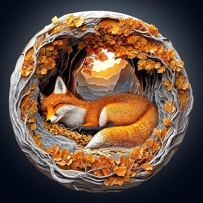 WOODBESTS Wooden Puzzles for Adults, 3D Fox Wood Puzzles Adult(100 Pieces, S, 8.5 * 8.3in), Unique Shape Wooden Animal Jigsaw Puzzles, Birthday Gifts for Adults Family Game