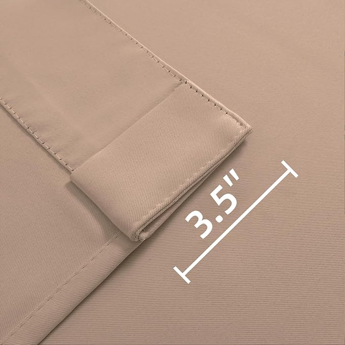 Joydeco Blackout Curtains 84 Inch Long for Bedroom, Thermal Insulated Black Out Curtains 2 Panels Set, Room Darkening Drapes for Living Room Window (W52 x L84 Inch, Khaki)