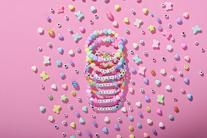 Little Words Project Bead Kit, DIY Bracelet Making Kit, Includes Colorful and Novelty Beads, Letter Blocks, String, Instruction Booklet & More, Fun & Creative Gift for All Ages Create Custom Bracelets