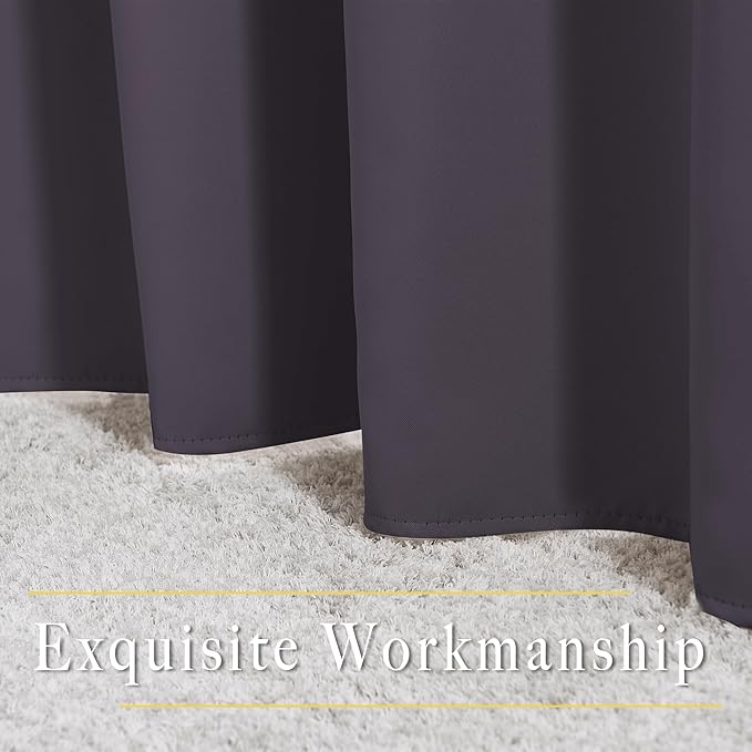 NICETOWN Blackout Window Curtains 72 inches Long, Thermal Insulated Grommet Room Darkening Window Treatments for Bedroom/Living Room, Greyish Purple, Set of 2, W37 x L72