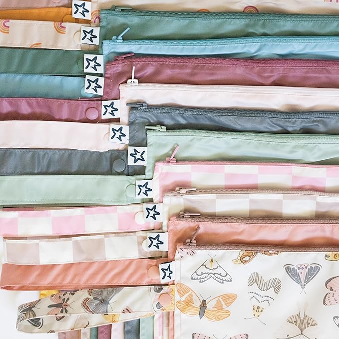 Tiny Twinkle Mess-Proof Waterproof Wet Dry Bag | 2-Pack Reusable Wet Bags for Swimsuits & Baby Clothes | Leakproof Wet Bag for Travel & Diaper Changes for Baby (Unicorn)