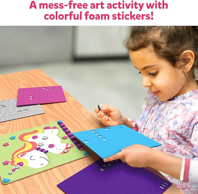 Skillmatics Foam Sticker Art Activity - Unicorns & Princesses, Mess-Free Fun for Kids, 800+ 3D Foam Stickers, DIY Felt Craft Kits, Gifts for Girls & Boys Ages 3, 4, 5, 6, 7