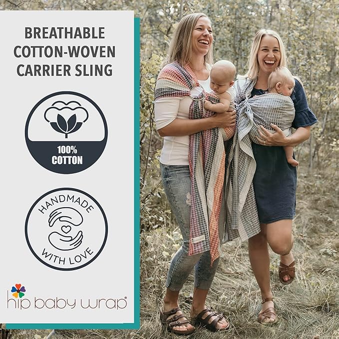 Hip Baby Wrap Ring Sling Baby Carrier for Infants and Toddlers - Beautiful, 100% Soft Cotton Baby Wraps Carrier for Babies 8-35 lbs - Perfect Baby Shower Gifts Moms and Dads - Nursing Cover (Fern)