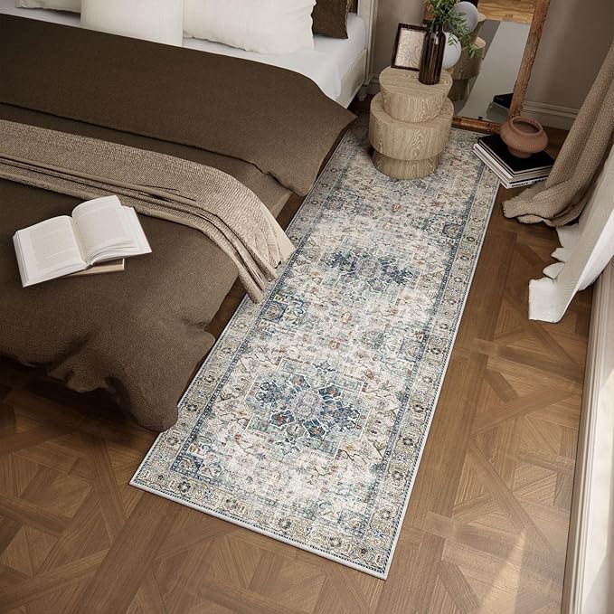 Machine Washable Kitchen Runner Rugs: 2'x6' Hallway Runner Rug Non Slip Low Pile Stain Resistant Soft Carpet Runners for Hallways Indoor Entryway Kitchen Laundry Room Beside Farmhouse