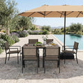 Aoxun 8-Piece Patio Table and Chairs Set & 15ft Patio Umbrella by Aoxun