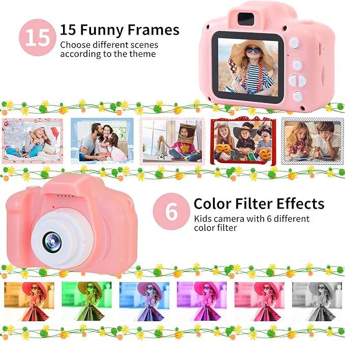 Kids Camera Underwater Waterproof Digital Camera for Kids 2 Inch IPS Screen 1080P HD Kids Video Action Camera for 3 4 5 6 7 8 9 10 Year Old Girls Boys Thanksgiving Christmas Birthday Gift