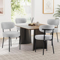 Sweetcrispy Dining Chairs Set of 4, Boucle Upholstered Modern Mid Century Round by Sweetcrispy