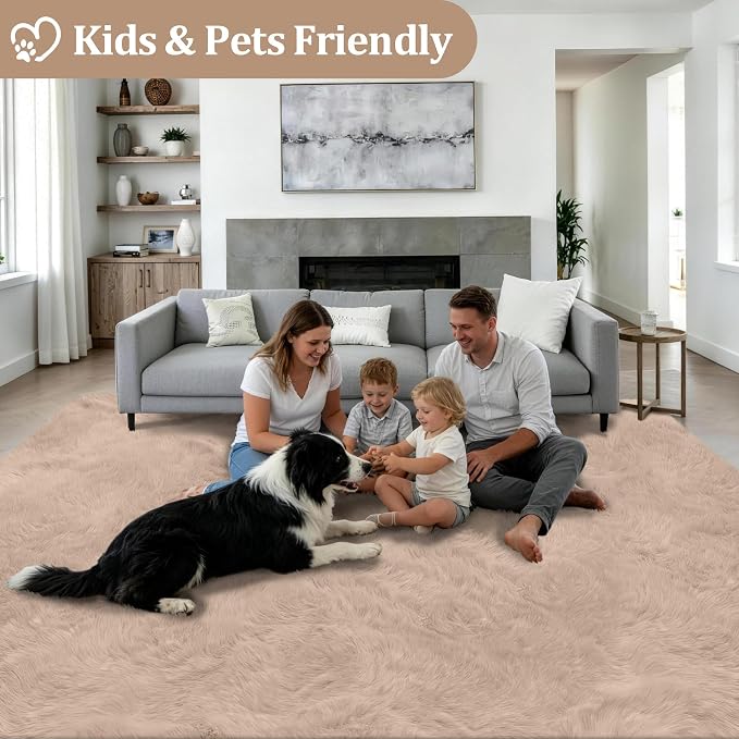 Fluffy 4x6 Area Rugs for Living Room Bedroom: Ultra Soft Shag Rug Non-Slip - Image 4