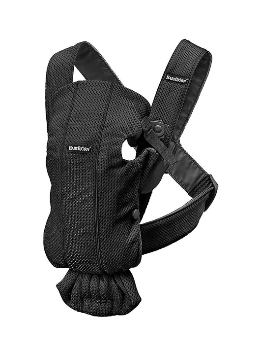 BabyBjörn Baby Carrier Mini, Black, 3D Mesh | Newborn Carrier (7-25 lbs), Ergonomic, Easy-to-Use