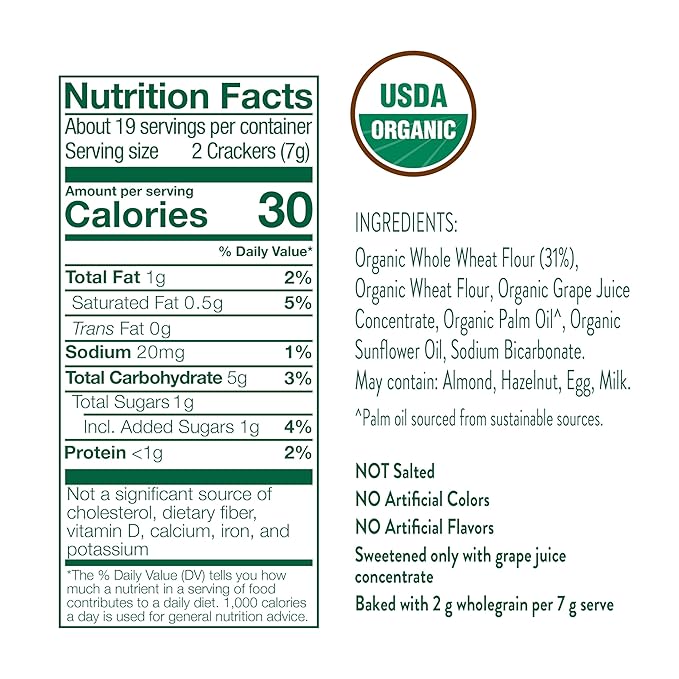 Little Bellies Organic Animal Crackers Toddler Snack (Pack of 5 x 4.58 oz Individual Packs)