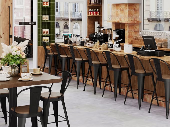 Andeworld Metal Bar Stools Set of 4, 30 inch Bar Height Barstools - Image 8
