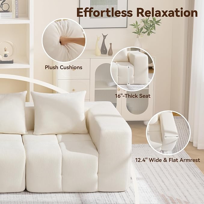 78.7" Loveseat Boneless Couch, Upholstered Cloud Love Seat - Image 5