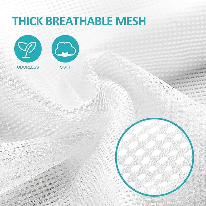Mesh Laundry Bags, 24" x 36", Heavy Duty with Reinforced Handles, Foldable & Portable, Drawstring Closure, 3-Pack, Mixed Colors