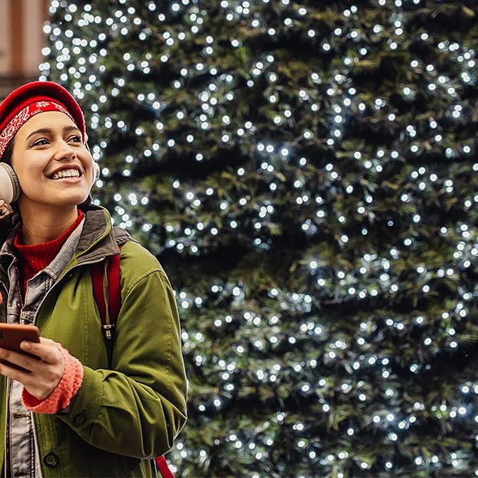 HOME LIGHTING 66ft Christmas Decorative Mini Lights, 200 LED Green Wire Fairy Starry String Lights Plug in, 8 Lighting Modes, for Indoor Outdoor Xmas Tree Wedding Party Decoration (White)