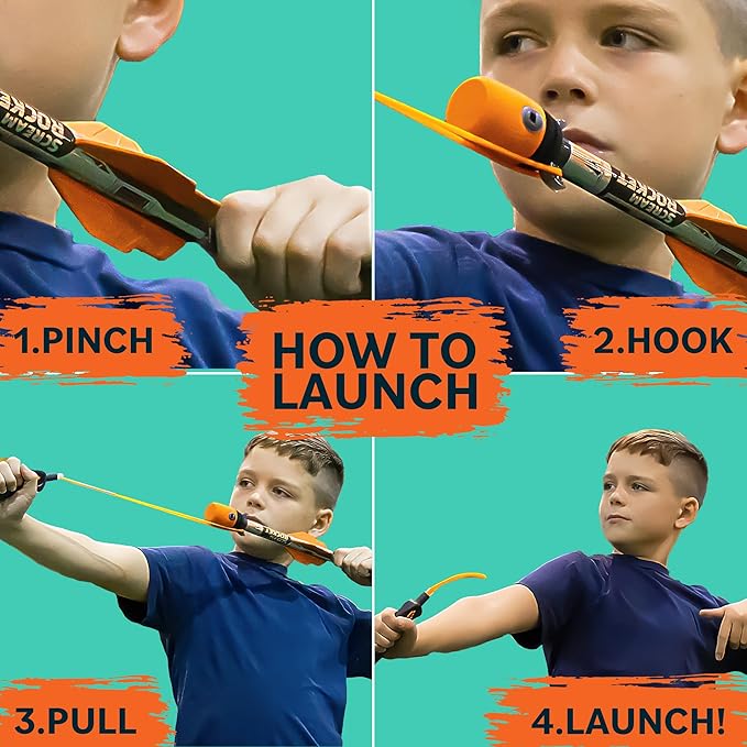 Toy Rocket Launcher for Kids: Outdoor Toys Slingshot Rocket Launchers - Best Gifts for Boys & Girls All Ages - Fun Stocking Stuffers for Kids & Teen Boy Gifts for 8 9 10 11 12 Year Old Boys Gift Idea