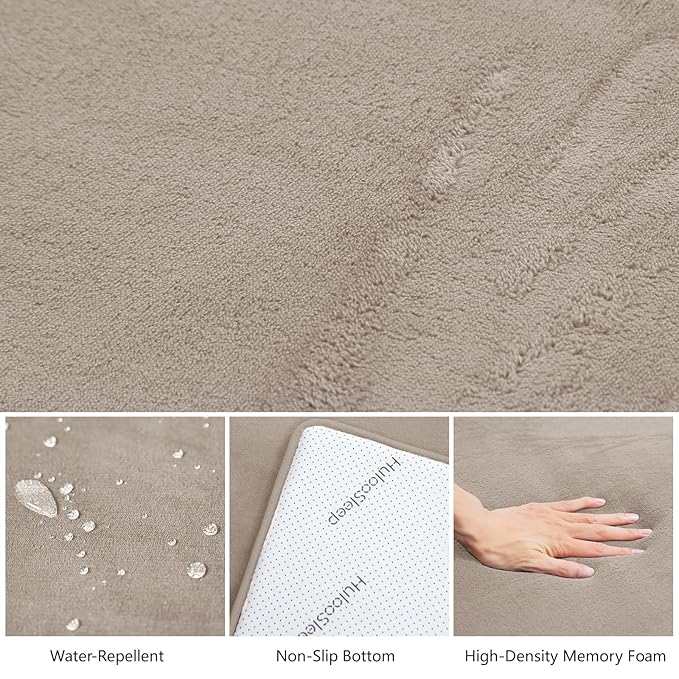 Baby Play Mat for Floor,Extra Large 79"×118" Tummy Time Mat,Thicker Memory Foam Mat for Toddler,Infant,Kids,Water Repellent Ultra Soft Coral Velvet,Non-Slip Backing Safe for Crawling(Beige)