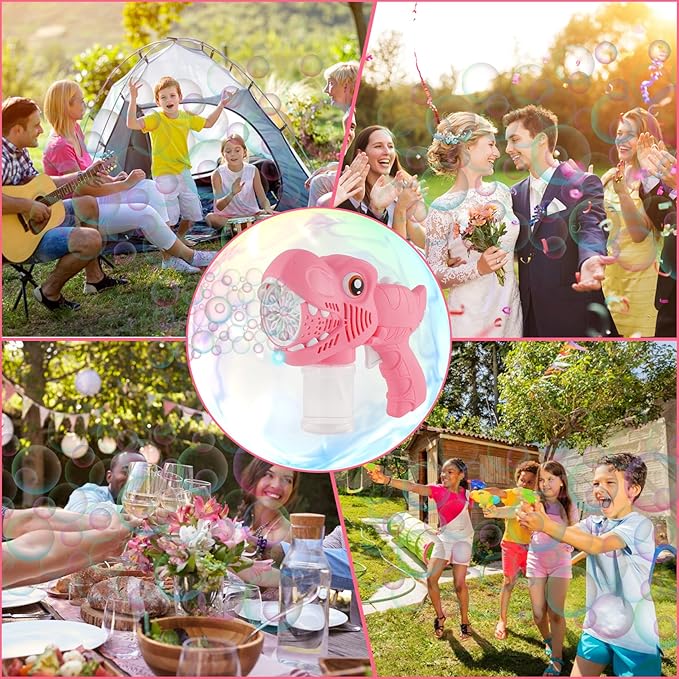 Onory 1 Pack Bubble Gun Machine for Kids, Bubble Gun with Bubble Solutions for Boys Girls, Bubble Blaster for Summer Toy, Party Favors, Outdoor & Indoor Activity, Birthday Gift, Bubble Blower