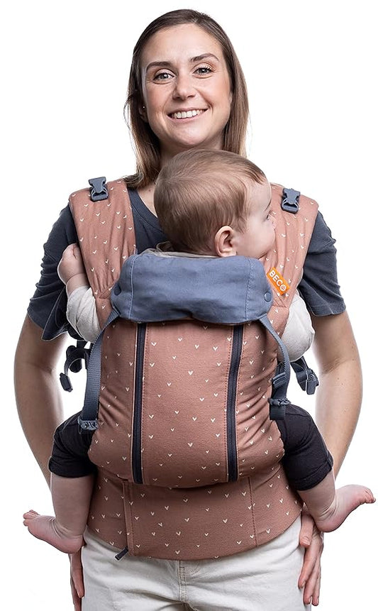 Beco Baby Carrier 8 Hybrid Newborn to Toddler (7-45lbs) - All in 1 Mesh Backpack, Front and Hip Carrier with Adjustable Seat - Cooling Ergonomic Carrier (Rose Love)