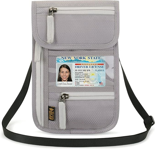 Neck Wallet Lightweight RFID Blocking Waterproof Travel Pouch for Women Men