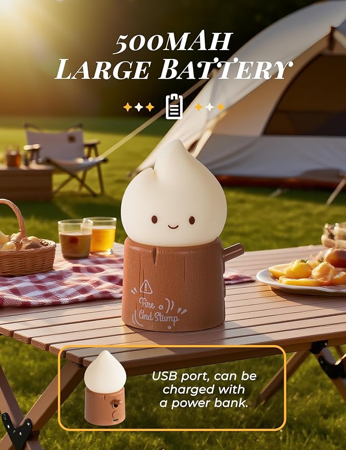 Torch Night Light with Sound Machine for Baby, 2 Modes Candlelight & Night Lamp, Sleep Aid White Noise Soother, Dimmable Warm Night Light for Baby Nursery, Toddler Kids Bedroom