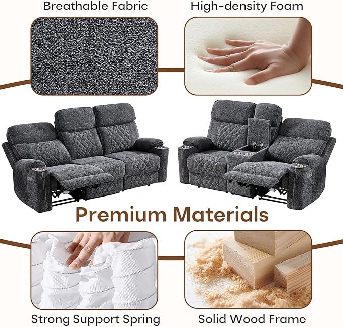 HAOMARKETS 3-Piece Recliner Sofa Set - Image 7