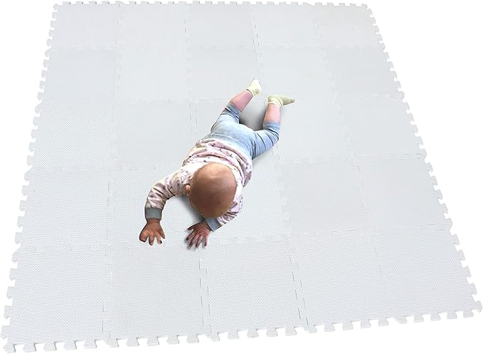 MQIAOHAM® 25 Pieces Puzzle Play Mats, Soft Baby Play Mat, Kids Interlocking Foam Floor Tiles, Toddlers Carpet Playmats G301025-101