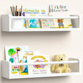 upsimples 2 Pack Nursery Book Shelves, 15.7 Inch Floating Bookshelves by upsimples