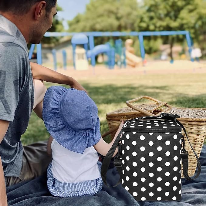 Breastmilk Cooler Bag with Ice Pack Fits 4 Baby Bottles Up to 9 Ounce Insulated Baby Bottle Bag Breast Milk Cooler on The Go with Strap Baby Bottle Cooler Bag for Nursing Mom Daycare or Travel
