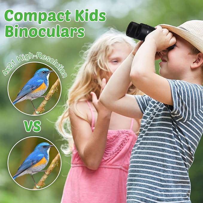 Yeaqee 18 Pack Kid Binoculars Toy Bulk Shock Proof Party Favor Binoculars Gifts for Age 6+ Years with Neck String Folding Mini Small Telescope Children Kids Camping Outdoor Educational Gifts