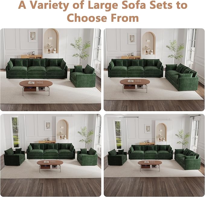 mikibama Modular Sectional Sofa, 111.5 Inch U Shaped Couch Set - Image 7