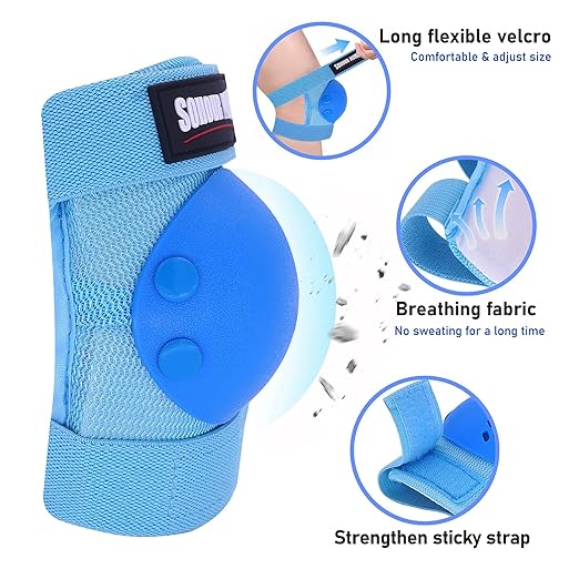 Youth/Kids Knee Pads Elbow Pads Wrist Guards Protective Gear Set 6 Pcs for 3-15 Years Child Roller Skates, Skateboard, Cycling, Inline Skating, BMX Bike, Balance Bike, Scooter Riding and Other Outdoor Sports