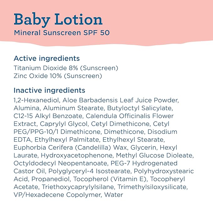 BLUE LIZARD Baby Mineral Sunscreen with Zinc Oxide, SPF 50+, Water Resistant, UVA/UVB Protection with Smart Cap Technology - Fragrance Free, 3 Ounce Tube