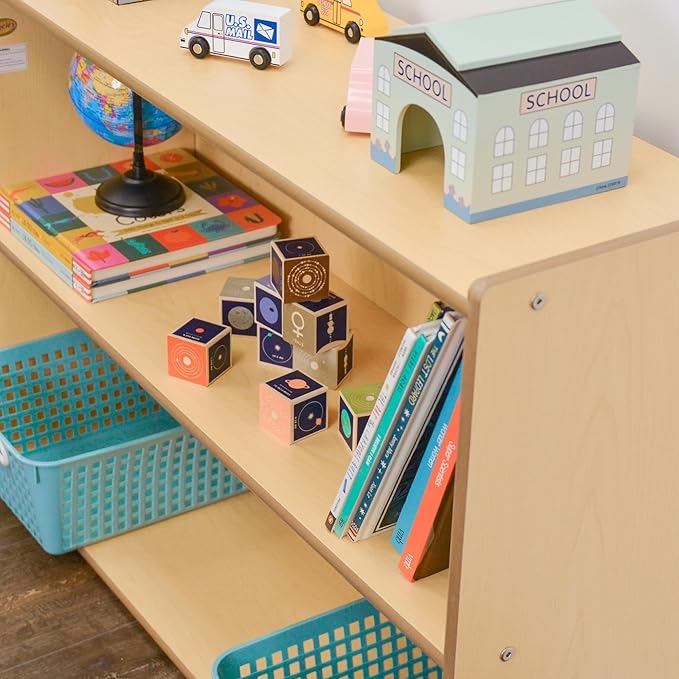 Angeles Value Line Narrow 2-Shelf Storage, Classroom Shelves and Daycare Furniture, Kids' Bookcases Cabinets & Shelves, 36" L x 12" W x 26" H