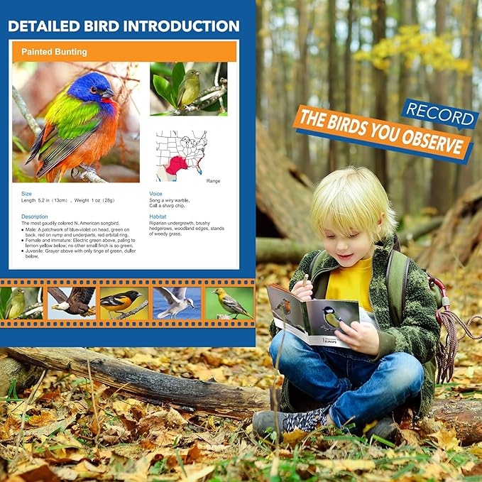 Toys for Boys Ages 3-7: LET'S GO! Kids Binoculars with Bird Watching Manual for 4 5 6 7 Year Old Boys Girls Outdoor Toy for Kid Ages 4-6 Camping Telescope Toddler Birthday Gift