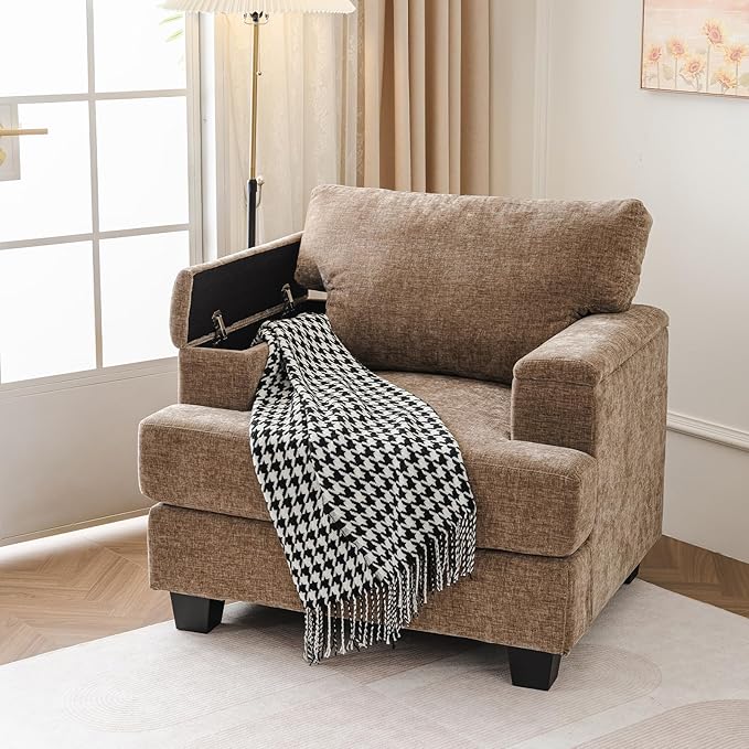 Oversized Living Room Chairs Set of 2, Comfy Accent Chair - Image 3