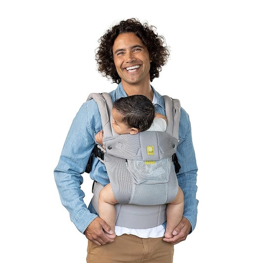 LÍLLÉbaby Complete Airflow Ergonomic 6-in-1 Baby Carrier Infant to Toddler with Lumbar Support (7-45 Pounds), 360 Degree Baby Wearing, Inward and Outward Facing (Silver)