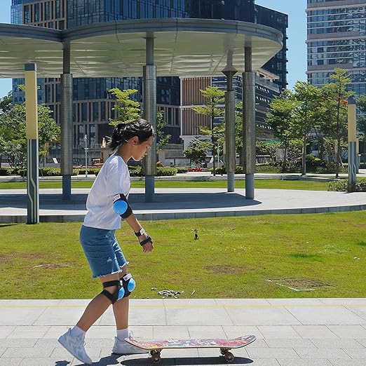 Youth/Kids Knee Pads Elbow Pads Wrist Guards Protective Gear Set for 3-15 Years Child Roller Skates, Skateboard, Cycling, Inline Skating, BMX Bike, Balance Bike, Scooter Riding and Other Outdoor Sports