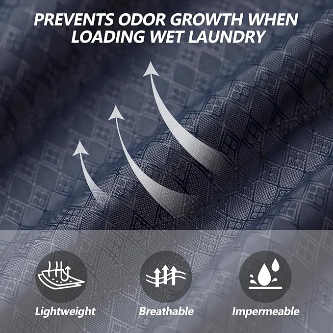 MissBoy Laundry Bag, Nylon Dirty Clothes Storage Bag, Splash-proof Travel Camping Laundry Bags with Zip, Lightweight Foldable Swimming Dry Wet Bag