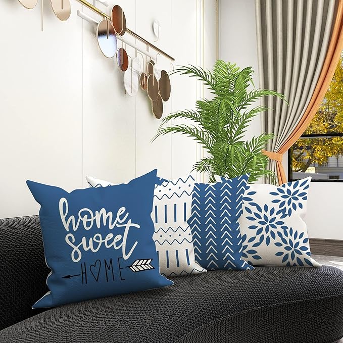 YCOLL Pillow Covers 20x20 Set of 4, Modern Sofa Throw Pillow Cover, Decorative - Image 5